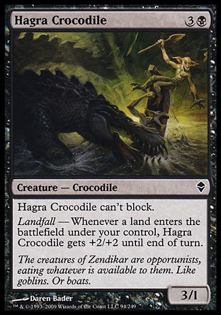 Hagra Crocodile (Zendikar) Light Play