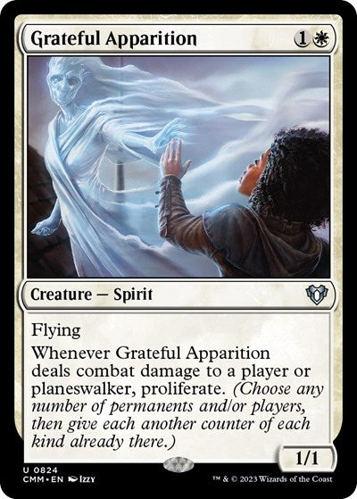 Grateful Apparition (Commander Masters) Light Play