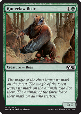Runeclaw Bear (Magic 2015 Core Set) Light Play Foil