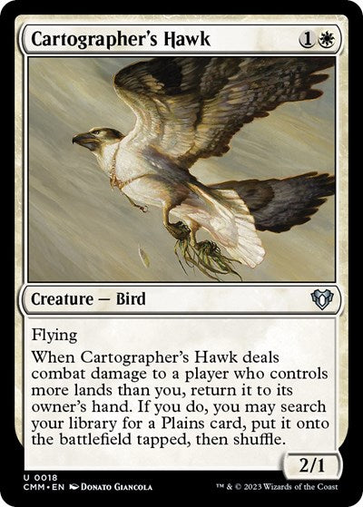 Cartographer's Hawk (Commander Masters) Light Play Foil