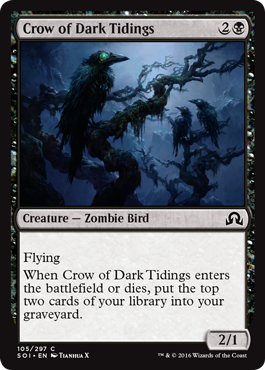 Crow of Dark Tidings (Shadows Over Innistrad) Light Play