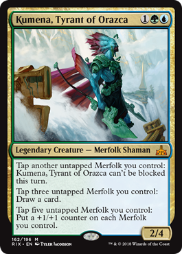 Kumena, Tyrant of Orazca (Rivals of Ixalan) Light Play Foil