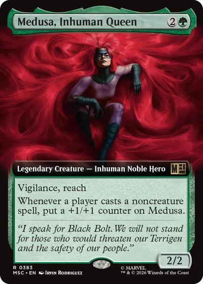 Medusa, Inhuman Queen (Extended Art) (Commander: Marvel Super Heroes) Light Play