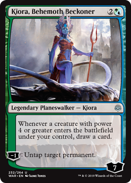 Kiora, Behemoth Beckoner (War of the Spark) Light Play