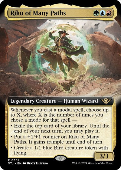 Riku of Many Paths (Extended Art) (Outlaws of Thunder Junction) Light Play Foil