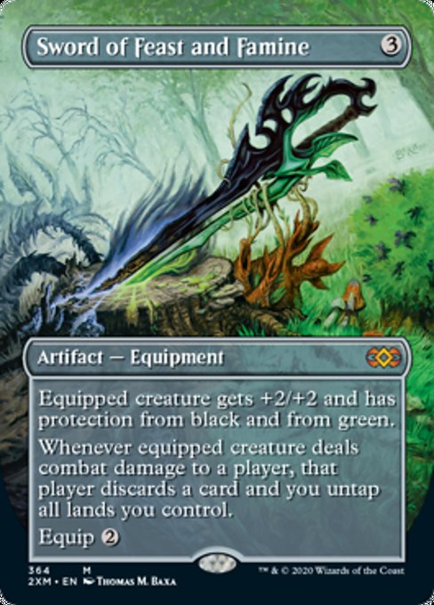 Sword of Feast and Famine (Borderless) (Double Masters) Near Mint Foil