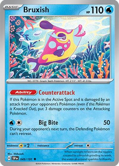 Bruxish - 049 (SV08: Surging Sparks) Light Play Reverse Holofoil
