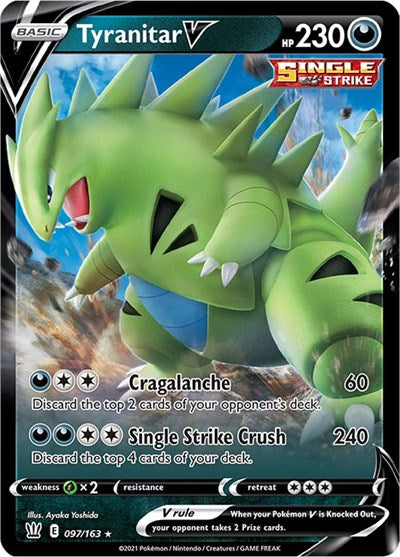 Tyranitar V (SWSH05: Battle Styles) Light Play Holofoil
