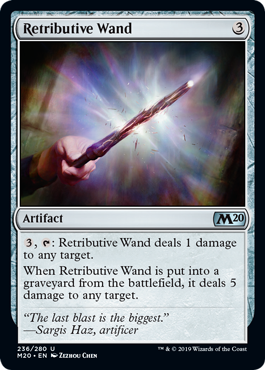 Retributive Wand (Magic 2020 Core Set) Light Play