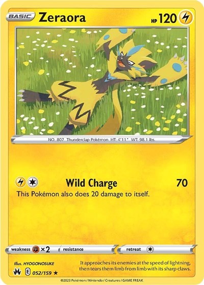 Zeraora (Crown Zenith) Near Mint