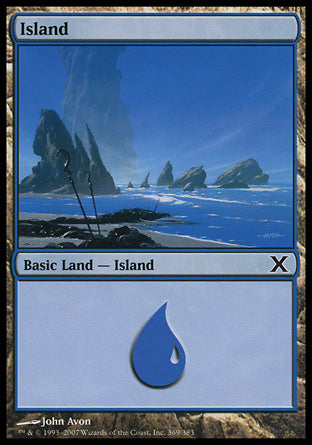 Island (369) (10th Edition) Light Play