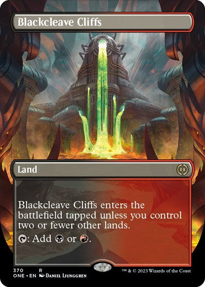 Blackcleave Cliffs (Borderless) (Phyrexia: All Will Be One) Light Play Foil