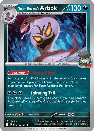 Team Rocket's Arbok (SV10: Destined Rivals) Light Play