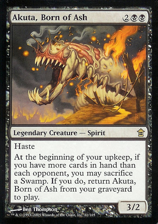 Akuta, Born of Ash (Saviors of Kamigawa) Light Play Foil