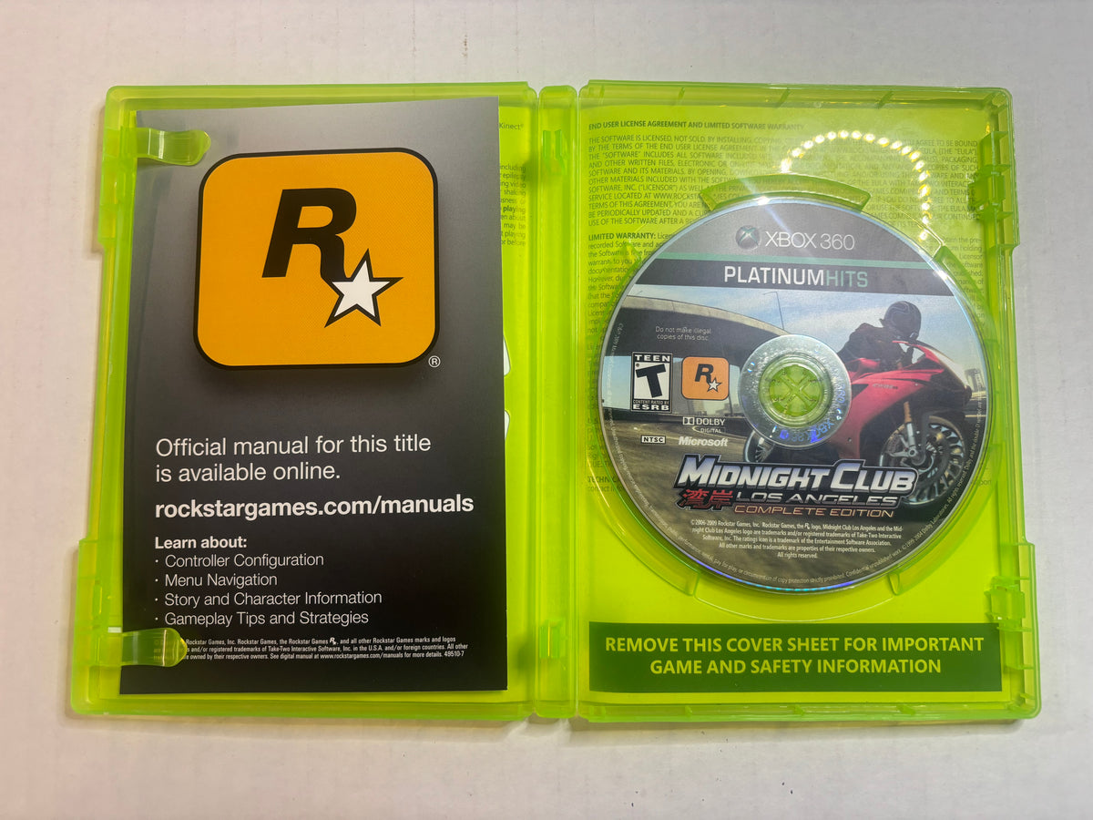Midnight club Los Angeles complete edition (Xbox 360) (Tested/Working)