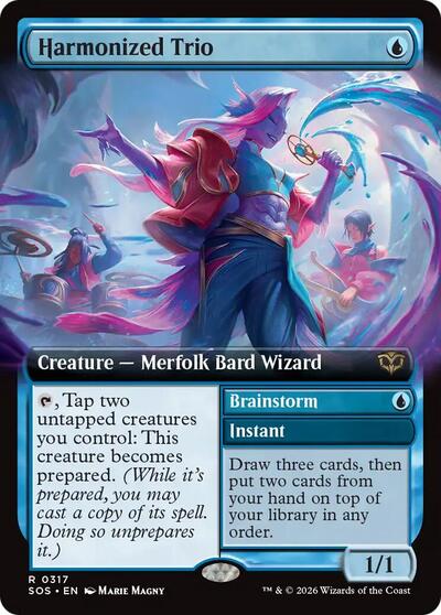 Harmonized Trio (Extended Art) (Secrets of Strixhaven) Light Play Foil