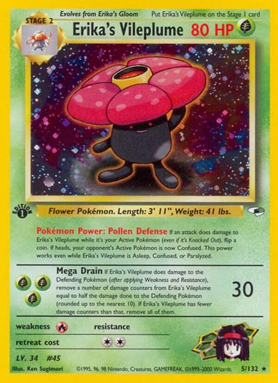 Erika's Vileplume (Gym Heroes) Heavy Play Holofoil Unlimited