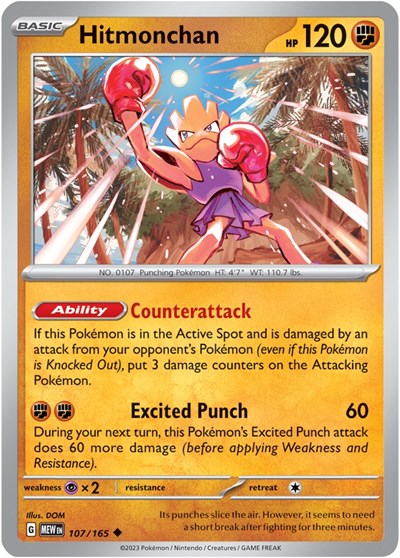 Hitmonchan (Scarlet and Violet: 151) Light Play