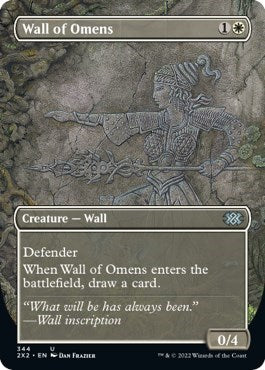 Wall of Omens (Borderless) (Double Masters 2022) Light Play