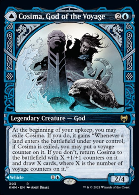 Cosima, God of the Voyage / The Omenkeel (Showcase) (Kaldheim) Light Play