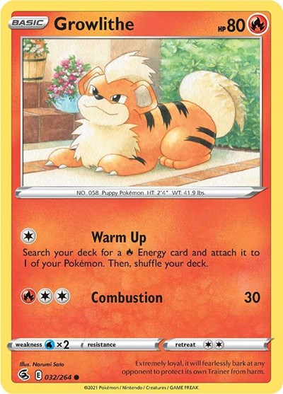 Growlithe (SWSH08: Fusion Strike) Light Play Reverse Holofoil