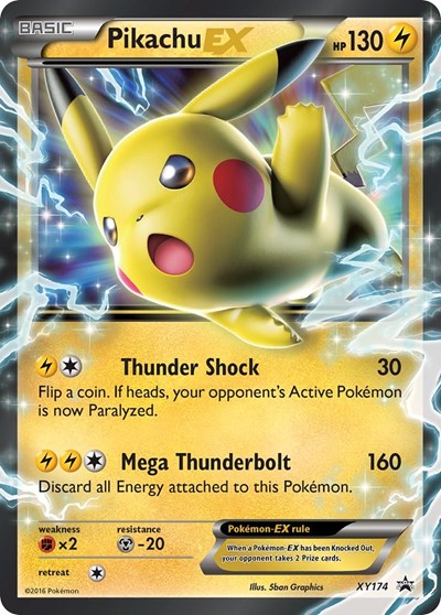 Pikachu EX - XY174 (XY Promos) Heavy Play Holofoil