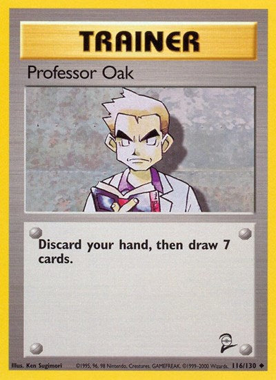 Professor Oak (Base Set 2) Medium Play