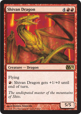 Shivan Dragon (Magic 2014 Core Set) Light Play