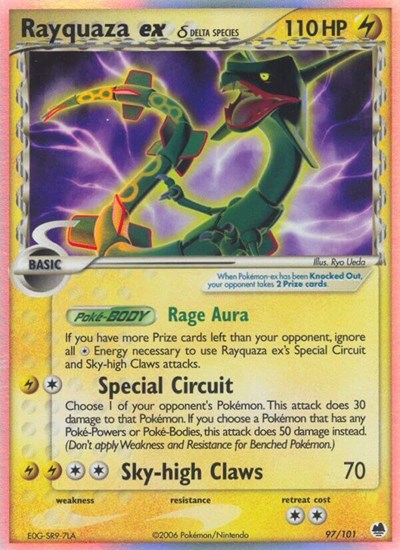 Rayquaza ex (Delta Species) (Dragon Frontiers) Damaged / Poor Holofoil