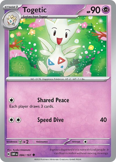 Togetic (Scarlet and  Violet: Obsidian Flames) Light Play Reverse Holofoil
