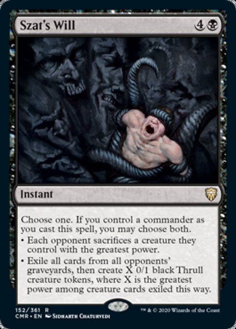 Szat's Will (Commander Legends) Light Play Foil