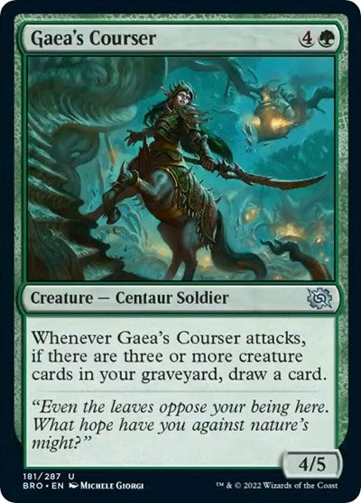 Gaea's Courser (The Brothers' War) Light Play Foil