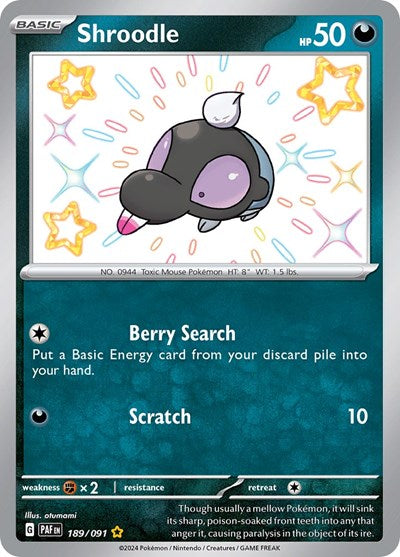 Shroodle - 189 (SV: Paldean Fates) Light Play Holofoil