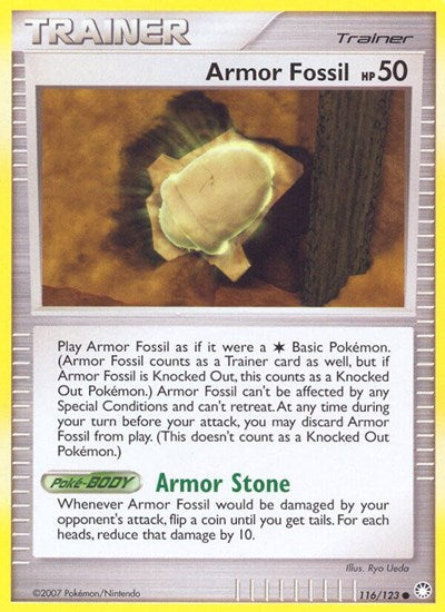 Armor Fossil (Mysterious Treasures) Light Play Reverse Holofoil