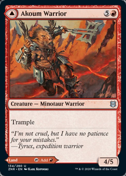 Akoum Warrior / Akoum Teeth (Zendikar Rising) Light Play