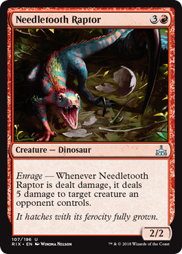 Needletooth Raptor (Rivals of Ixalan) Light Play