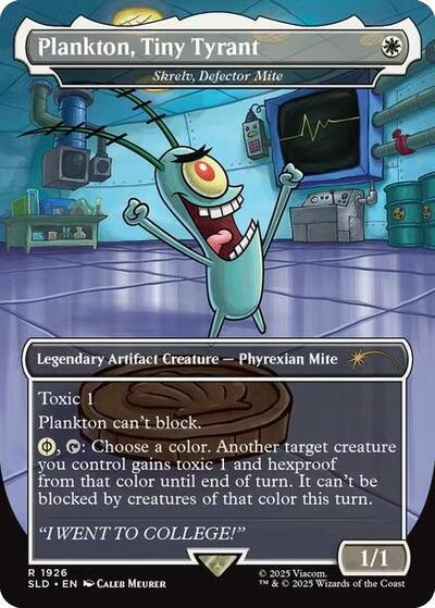 Plankton, Tiny Tyrant - Shrelv, Defector Mite (Secret Lair) Light Play