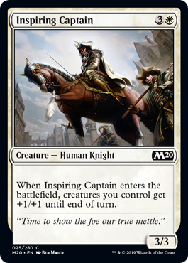 Inspiring Captain (Magic 2020 Core Set) Light Play