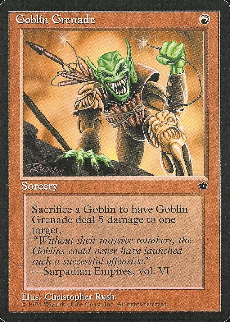 Goblin Grenade (Rush) (Fallen Empires) Light Play