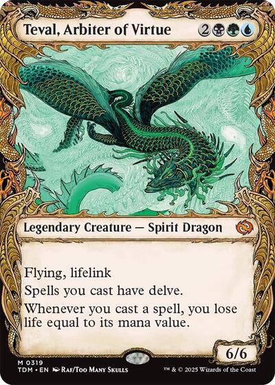 Teval, Arbiter of Virtue (Showcase) (Tarkir: Dragonstorm) Light Play