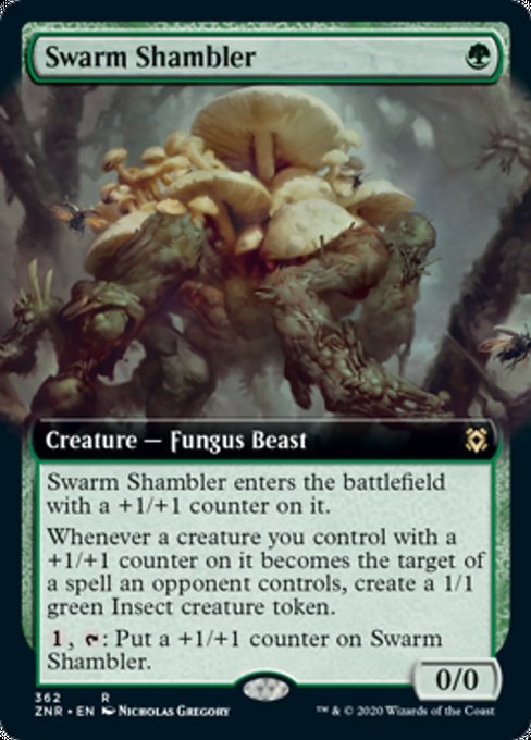 Swarm Shambler (Extended Art) (Zendikar Rising) Light Play Foil