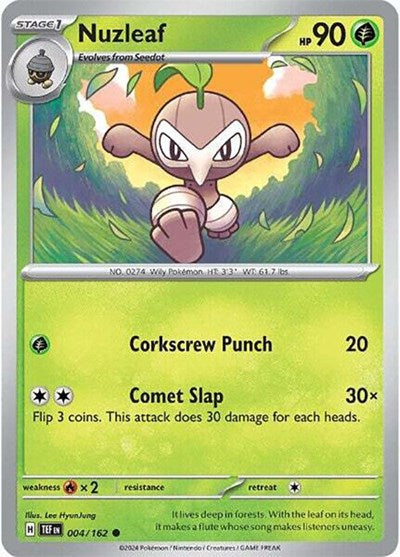 Nuzleaf (SV05: Temporal Forces) Light Play Reverse Holofoil