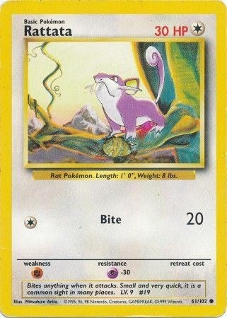 Rattata (Base Set) Heavy Play