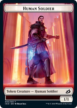 Human Soldier Token (005) (Ikoria: Lair of Behemoths) Light Play