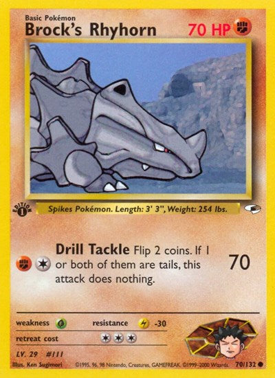 Brock's Rhyhorn (70) (Gym Heroes) Medium Play Unlimited