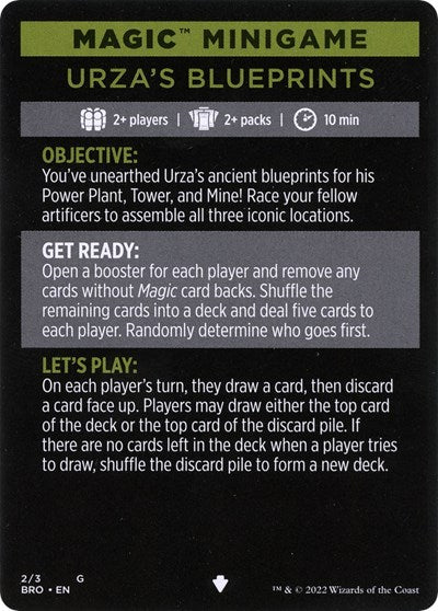 Magic Minigame: Urza's Blueprints (The Brothers' War) Light Play
