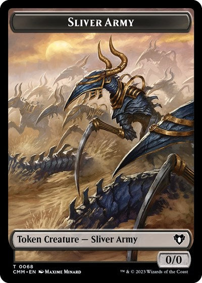 Sliver Army / Sliver Double-Sided Token (Commander Masters) Light Play