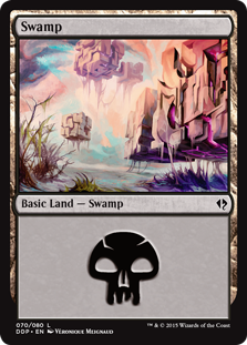 Swamp (70) (Duel Decks: Zendikar vs Eldrazi) Light Play