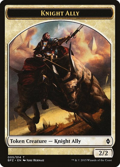 Knight Ally Token (Battle for Zendikar) Medium Play
