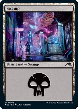 Swamp (288) (Kamigawa: Neon Dynasty) Light Play